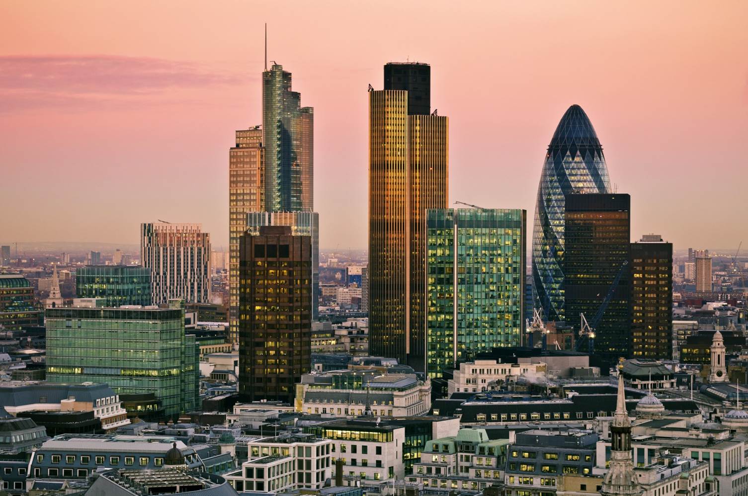 Gherkin skyline sunset Gherkin skyline sunset